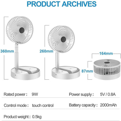 GB™ AirBoost Rechargeable Fan - Powerful Rechargeable High Speed Table Desk Fan