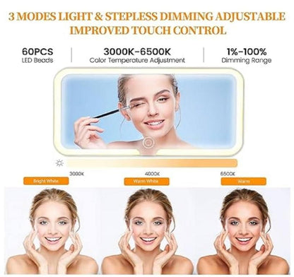 GB™ Lightning : Your Beauty, Perfected – Bright LED Vanity Mirror for Cars : Rechargeable Car Makeup Mirror