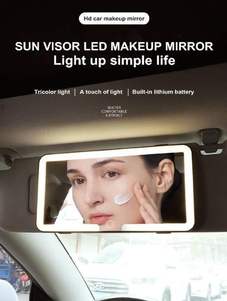 GB™ Lightning : Your Beauty, Perfected – Bright LED Vanity Mirror for Cars : Rechargeable Car Makeup Mirror